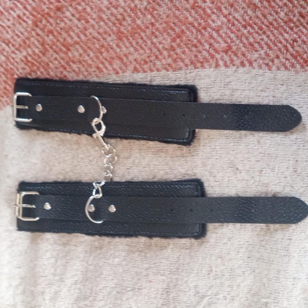 Faux leather biker look bracelets